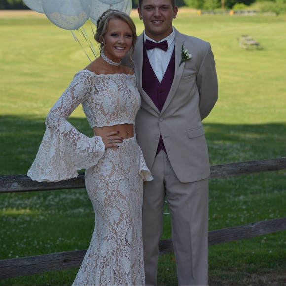 White Lace Jovani Dress - Picture 1 of 2